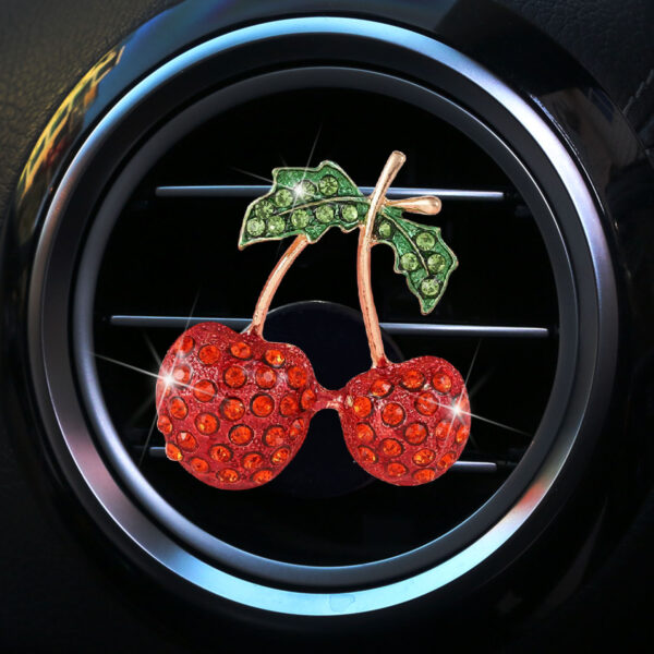 Wholesale Rhinestone Cherry Car Air Conditioner Vent Fragrance Clip