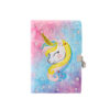 oly-65394204f5eb6d31045ae8d4743b6d6b Wholesale Silver-stamped unicorn plush tie-dye notebook with lock