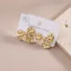 Wholesale 1 Pair/Package Casual Modern Style Round Stripe Dragonfly Polishing Plating 201 Stainless Steel 18K Gold Plated Earrings