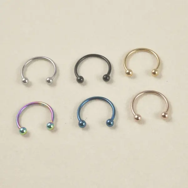 1 Piece Lip Rings Simple Style U Shape 304 Stainless Steel Plating 18K Gold Plated
