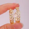 2 Pieces Vintage Style Simple Style Solid Color Plating Inlay Copper Zircon 18K Gold Plated Hoop Earrings