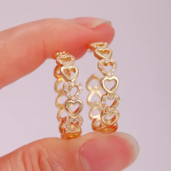 2 Pieces Vintage Style Simple Style Solid Color Plating Inlay Copper Zircon 18K Gold Plated Hoop Earrings