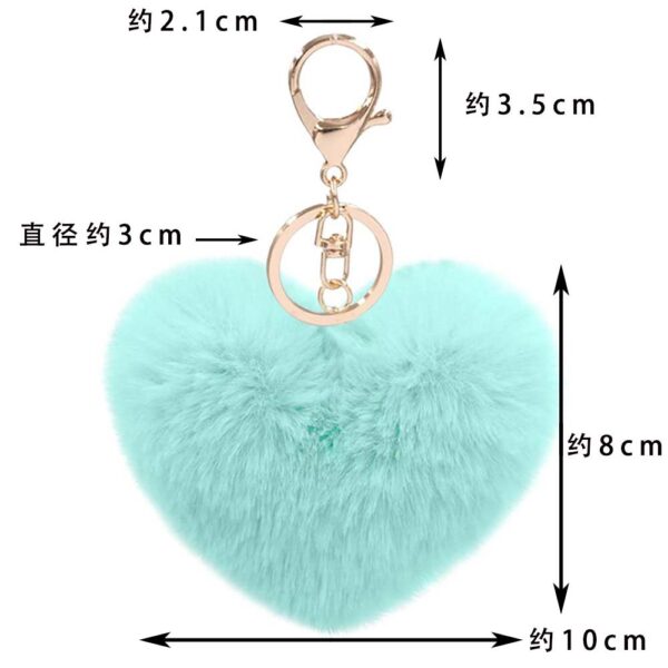 Wholesale cross-border love fur ball pendant peach heart plush ball pendant diy couple heart-shaped keychain plush toy