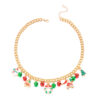 Wholesale Snowman Bell Pendant Bracelet Necklace Set