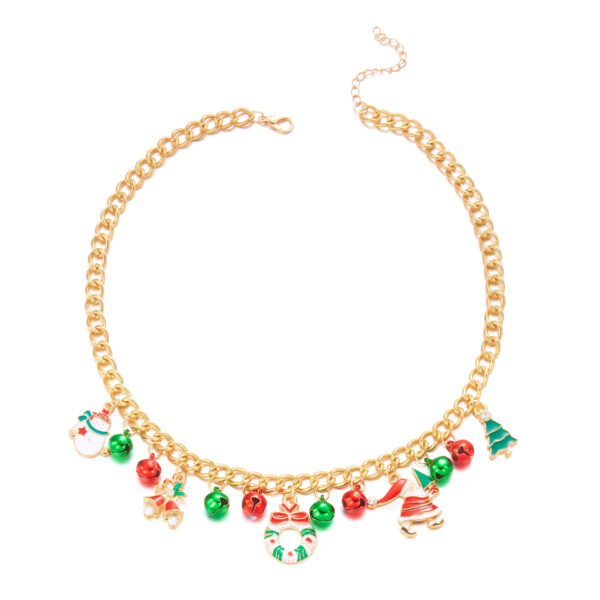 Wholesale Snowman Bell Pendant Bracelet Necklace Set