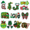 Wholesale Christmas embroidered patches, Christmas fabric patches, HOHOHO MERRYCHRISAMAS garment accessories heat transfer labels