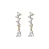 Wholesale Fashion Water Droplets Copper Plating Rhinestones Drop Earrings 1 Pair