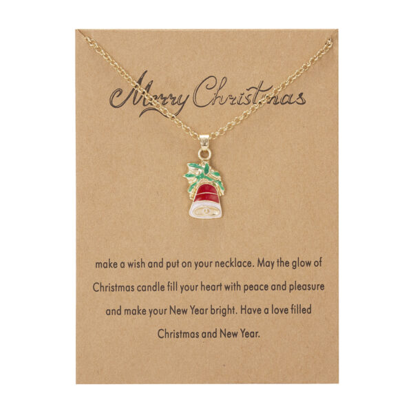 Wholesale Christmas Wish Painting Oil Paper Card Necklace