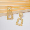 oly-655fb574a5bcb83b2a60f03a23051b3d Wholesale Selling Trapezoidal Geometry Frosted Embossed Metal Earrings Exaerated Personality Bohemian Earrings for Women