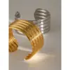 Wholesale 304 Stainless Steel Round PVD Coated 18K Real Gold Plated Real Gold Plated IG Style Simple Style Waterproof Non Tarnish Gold Bangle