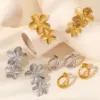 Wholesale Vintage Style Flower Flowers 304 Stainless Steel Ear Studs