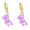 Bear Earrings Female European And American Personality Retro Candy Color Copper Earrings