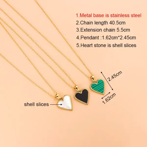 Wholesale Jewelry Fashion Heart Shape 304 Stainless Steel Shell 18K Gold Plated Gold Plated Stainless Steel Jewelry Sets