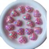 Wholesale Printed checkered heart-shaped bead