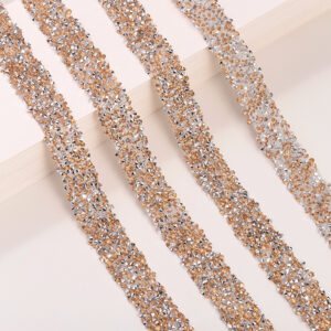 2 Champagne / 1.5cm double-layer Hot Melt Adhesive rhinestone hot drilling strip