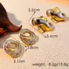 Wholesale PVD Coated Real Gold Plated 18K Gold Color Block 304 Stainless Steel Elegant Classic Style Waterproof Non Tarnish Ear Studs