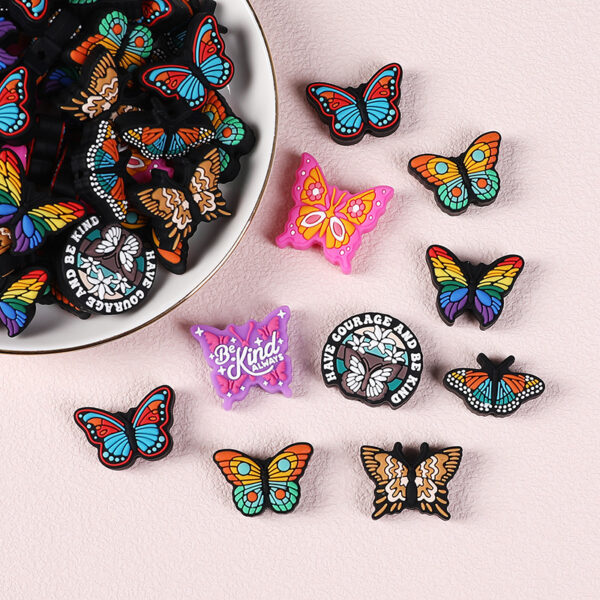 Wholesale Cartoon butterfly silicone beads
