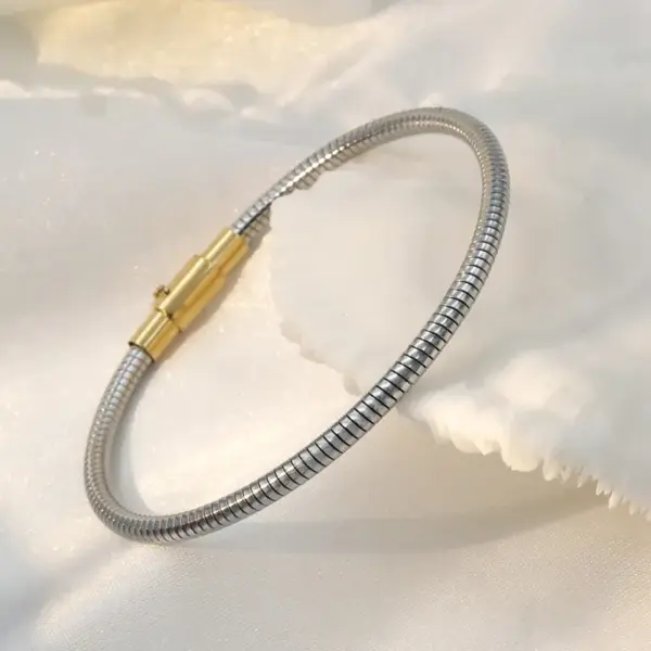 Wholesale Basic Classic Style Geometric Solid Color Stainless Steel Plating Bracelets