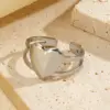 Wholesale Ion Plating (IP) 18K Gold Plated Heart Shape 304 Stainless Steel IG Style Cute Simple Style Waterproof Non Tarnish Open Rings