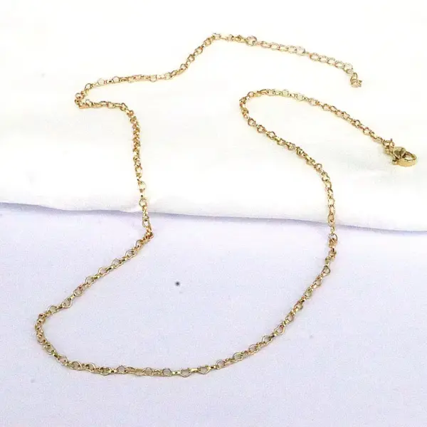 Wholesale Simple Style Solid Color Copper Gold Plated Necklace In Bulk