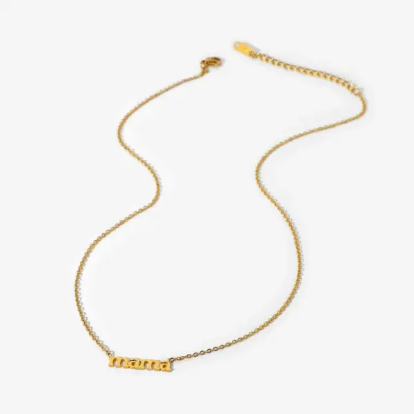 Wholesale Jewelry Simple Style Letter Stainless Steel Titanium Steel PVD Coated Plating Pendant Necklace