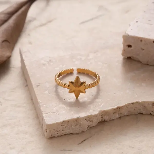 Wholesale PVD Coated Leaf Heart Shape Snake 304 Stainless Steel Casual Simple Style Waterproof Non Tarnish Open Ring