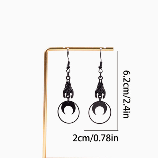 oly-6585b399239a79d06dcd05ea238ff04a Wholesale Halloween Dark Punk Style Moon Circle Earrings