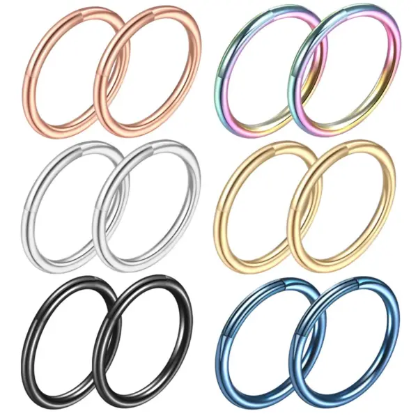 Wholesale Simple Style Round Stainless Steel Plating Nose Ring 1 Piece Nose Pin