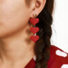 Wholesale Red Love Velvet Heart-shaped Peach Heart Earrings