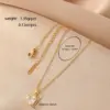 316 Stainless Steel Copper Square Electroplated 18K Real Gold Plated Vacation Classic Style Waterproof Non Tarnish Cable Chain Pendant Necklace