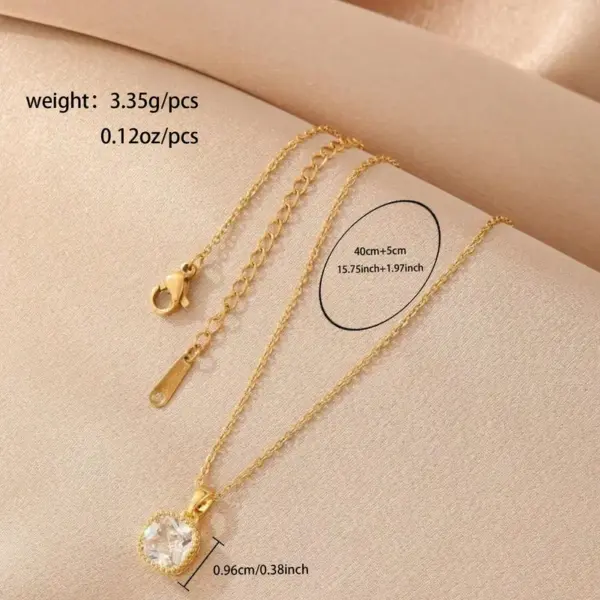 316 Stainless Steel Copper Square Electroplated 18K Real Gold Plated Vacation Classic Style Waterproof Non Tarnish Cable Chain Pendant Necklace