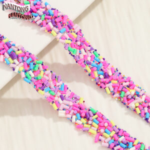 2 rose pink purple yellow green cylindrical style / 1.5cm double-layer hot melt adhesive, colorful resin mixed drill strips