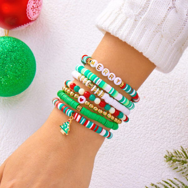 Wholesale Christmas-themed bracelet, fashionable and versatile letter beaded set
