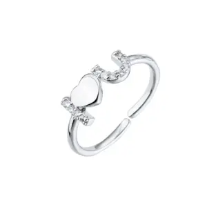 White Gold Color Love Style / Adjustable Opening