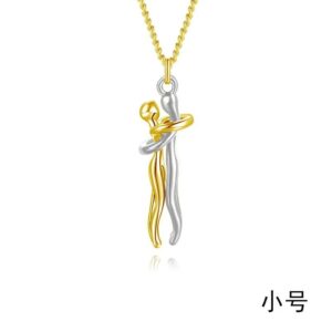 Small size 3cm white + gold + gold chain
