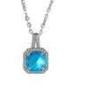 Wholesale 201 Stainless Steel White Gold Plated Gold Plated Classic Style Plating Inlay Square Glass Zircon Pendant Necklace