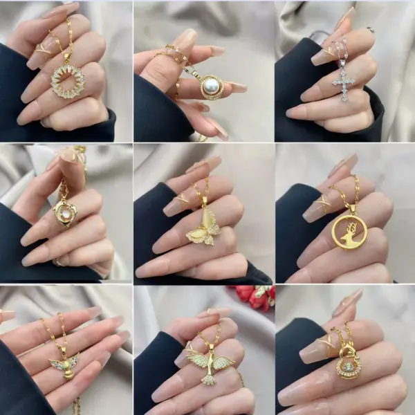 Elegant Simple Style Dolphin Heart Shape Butterfly Stainless Steel Plating Inlay Zircon Pendant Necklace