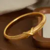 Wholesale 304 Stainless Steel Geometric PVD Coated Real Gold Plated Casual Simple Style Waterproof Non Tarnish Plating Gold Silver Bangle