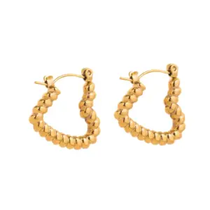Ball Love Heart Earrings Yellow / Gold