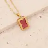 Wholesale Fashion Portrait Geometric Owl Stainless Steel Plating Inlaid Zircon 18K Gold Plated No Inlaid Pendant Necklace