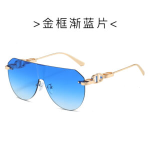 Gold frame gradually blue piece