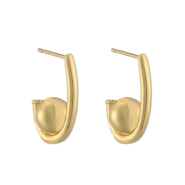 1 Pair Ig Style Vintage Style French Style C Shape Water oplets Irregular Plating Copper 18k Gold Plated Ear Studs