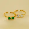 Wholesale PVD Coated 18K Gold Plated Bow Knot 304 Stainless Steel Retro Sweet Waterproof Non Tarnish Open Rings