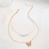 Fashion Butterfly Alloy Enamel Plating Artificial Pearls Women's Layered Necklaces 1 Piece