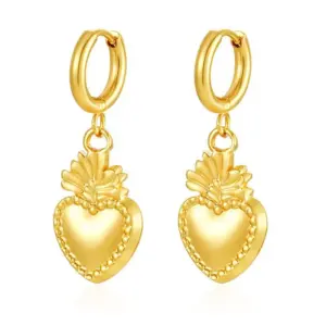 Golden Pineapple Heart-Shaped Ear Clip MS-679