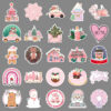 Wholesale 50pcs/pack Pink Christmas Graffiti Stickers