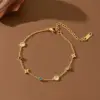 Wholesale Bohemian Fashion Personality Women's Foot Jewelry Straight Supply Stainless Steel Plated 18K Gold Non-fading Ankle Bracelet