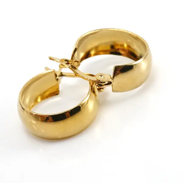 Simple Style Round Gold Plated 304 Stainless Steel 18K Gold Plated Stainless Steel Earrings