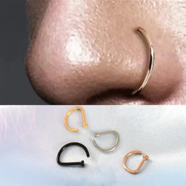 Wholesale Simple Style Solid Color Copper Nose Ring In Bulk Nose Pin