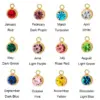 Wholesale 12 Colors Birthstone DIY Jewelry Accessories December Crystal Glass Earrings Birthstone Stud Earrings Unisex Stainless Steel Material